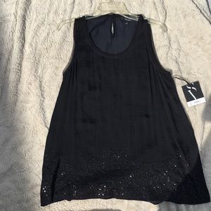 NWT Simply Vera black sequin top size L